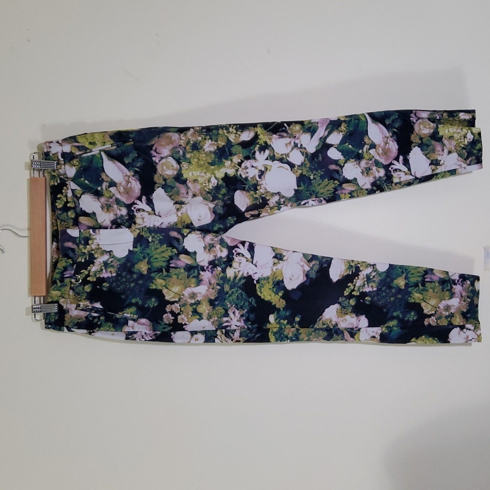Adrianna Papell Floral Ankle Pants Women's Size 4